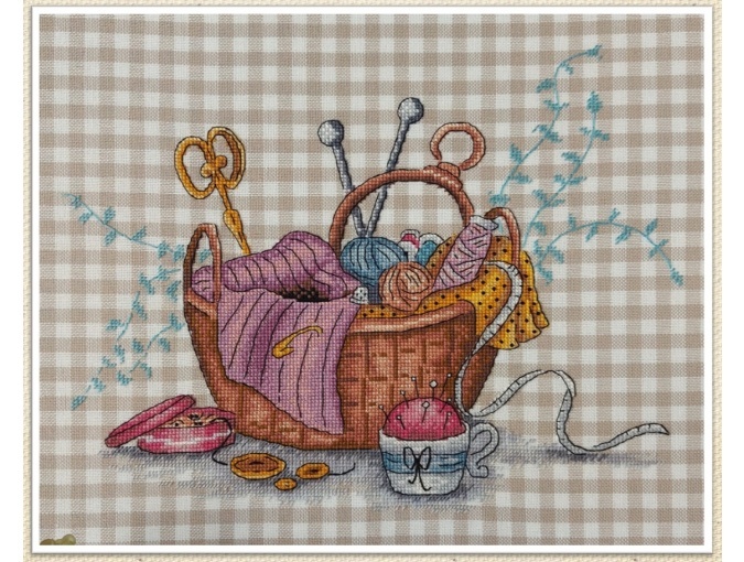 Craft Basket Cross Stitch Pattern фото 1