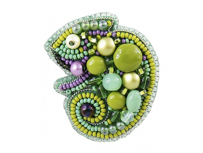 Chameleon Brooch Embroidery Kit фото 1
