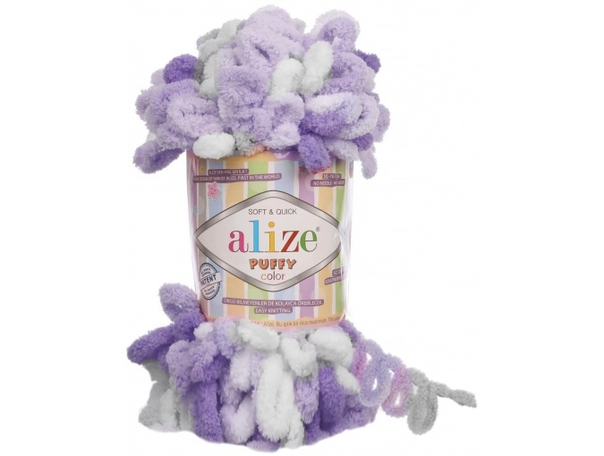 Alize Puffy Color, 100% Micropolyester 5 Skein Value Pack, 500g фото 59