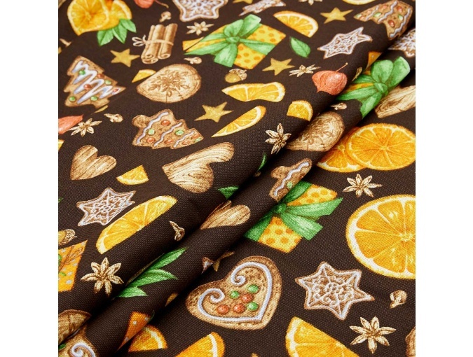 Citrus Brown Patchwork Fabric фото 1