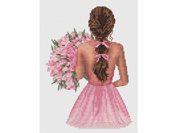 Spring Mood, Brown-haired Woman Cross Stitch Pattern фото 1