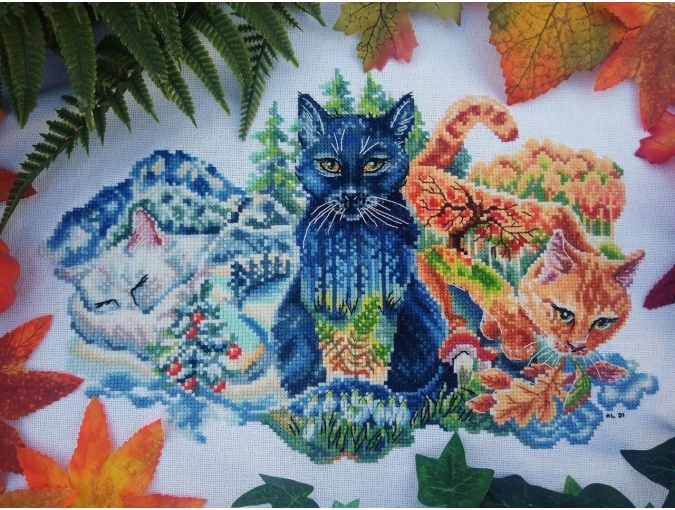 Cats Seasons Cross Stitch Pattern фото 2