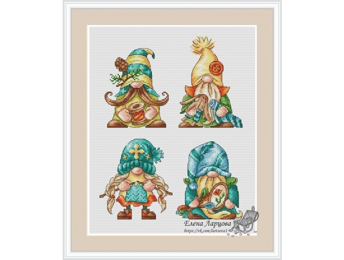Handmade Gnomes Cross Stitch Pattern фото 1