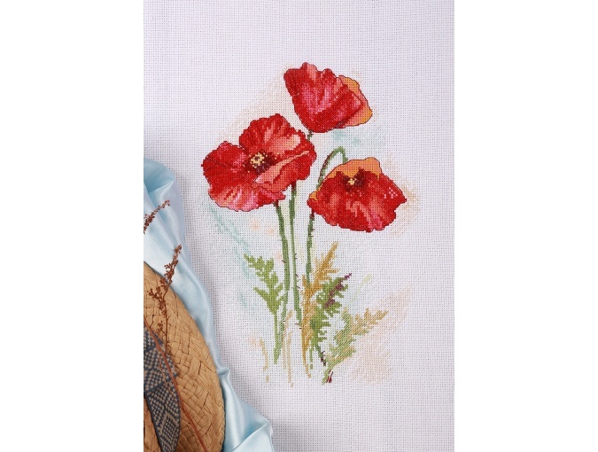 Watercolour Poppies Cross Stitch Kit фото 3