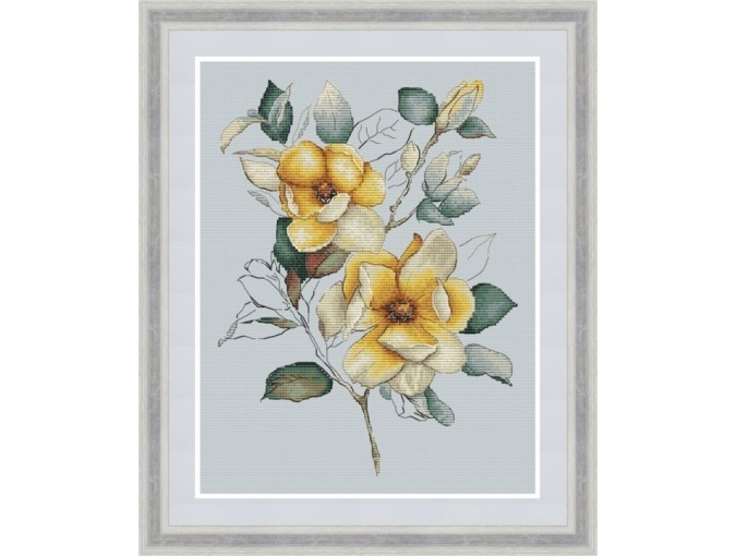 Yellow Magnolia Cross Stitch Pattern фото 1
