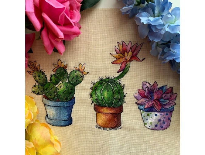 Little Cactus Flowers Cross Stitch Pattern фото 3