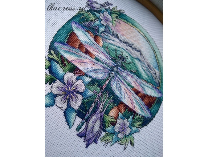 Lilac Dragonfly Cross Stitch Pattern фото 2