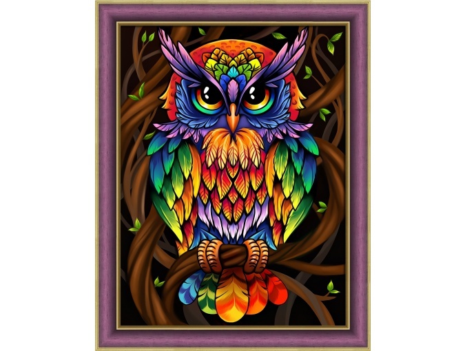 Rainbow Owl Diamond Painting Kit фото 1