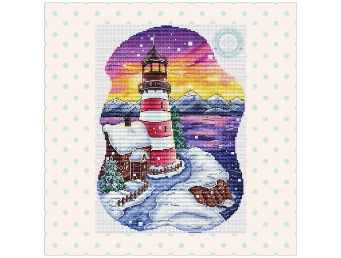 Winter Lighthouse Cross Stitch Chart фото 1
