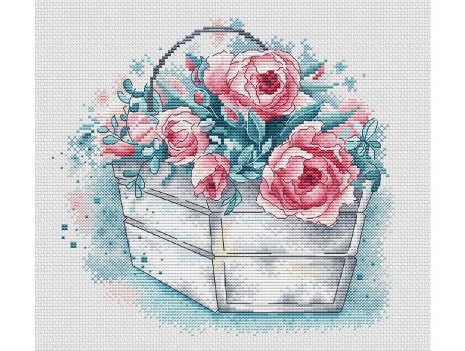 Roses in a Box Cross Stitch Pattern фото 1