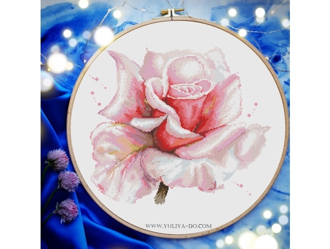 Rose. Pink. L Cross Stitch Pattern фото 8