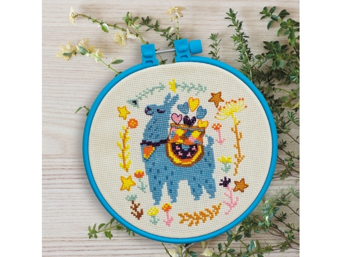 Blue Llama Cross Stitch Kit фото 1