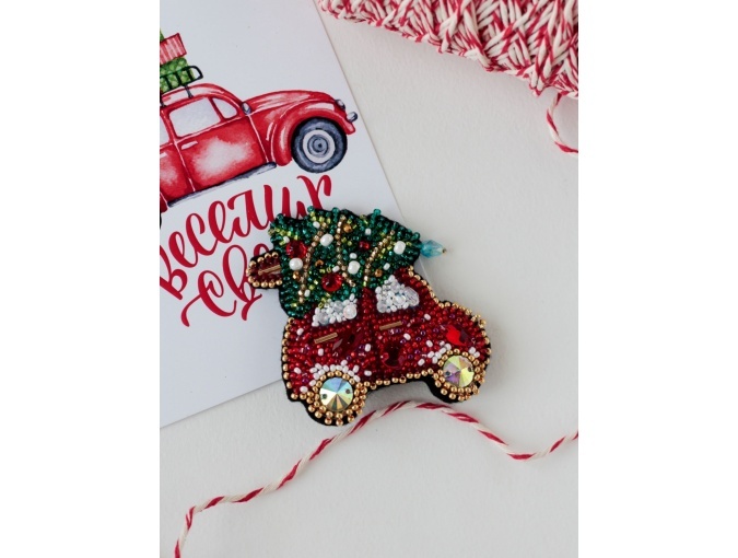 Christmas Car Bead Embroidery Kit фото 1