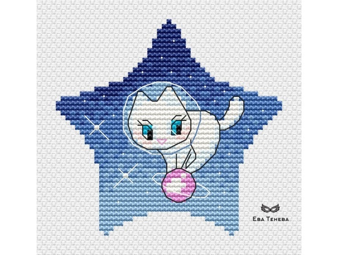 Star Cat Cross Stitch Pattern фото 1