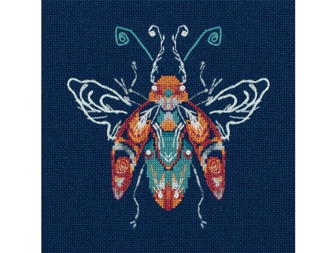 Fantasy Bugs. Turquoise and Flame Cross Stitch Kit фото 1