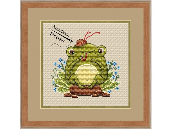 Frog Traveler Cross Stitch Pattern фото 1