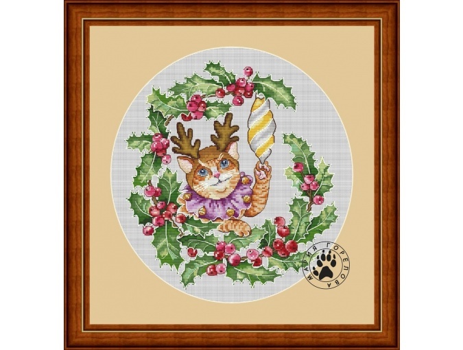 Holly-like-eared Cat Cross Stitch Pattern фото 1