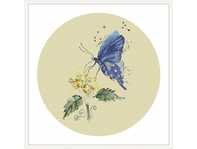 Blue Butterfly Cross Stitch Pattern фото 3