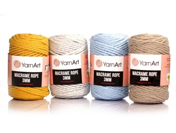 YarnArt Macrame Rope 3mm 60% cotton, 40% viscose and polyester, 4 Skein Value Pack, 1000g фото 1