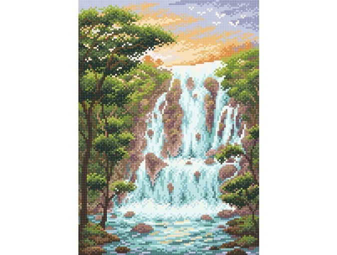 Steep Waterfall Diamond Painting Kit фото 1