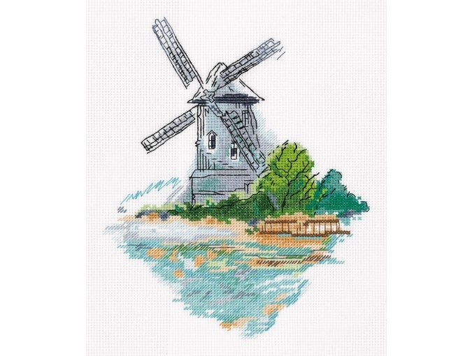 Windmill on the Shore Cross Stitch Kit фото 1