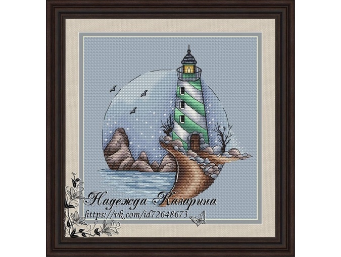Lighthouse on the Cliff Cross Stitch Pattern фото 1
