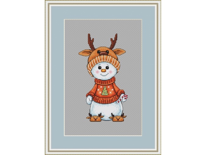 Snowman Deer Cross Stitch Pattern фото 4