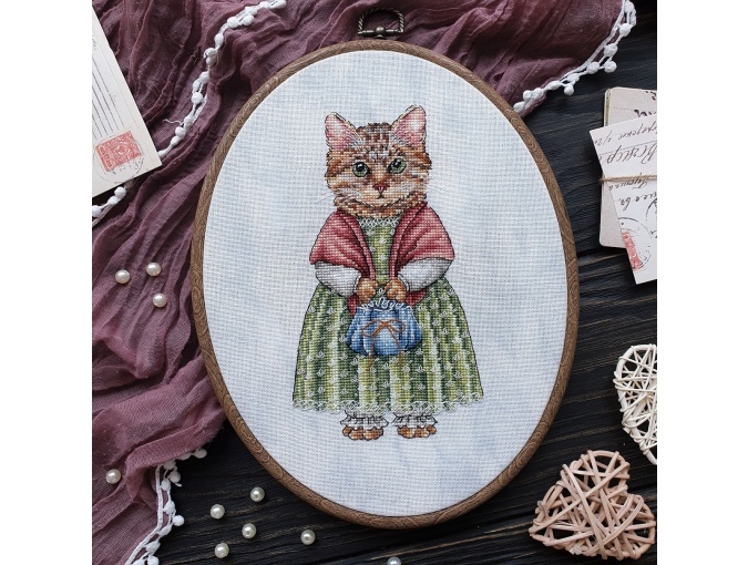 Lady Cat Cross Stitch Pattern фото 2
