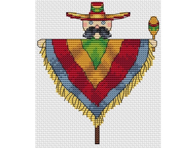 Mexican Scarecrow Cross Stitch Pattern фото 1