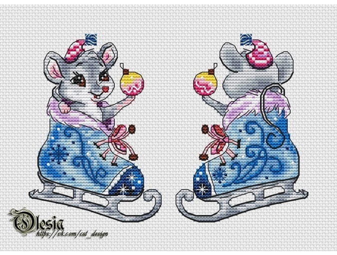 Boot with a Mouse Cross Stitch Pattern фото 1