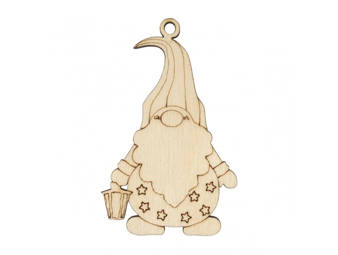 Wooden Christmas Toy Gnome with a Flashlight фото 1
