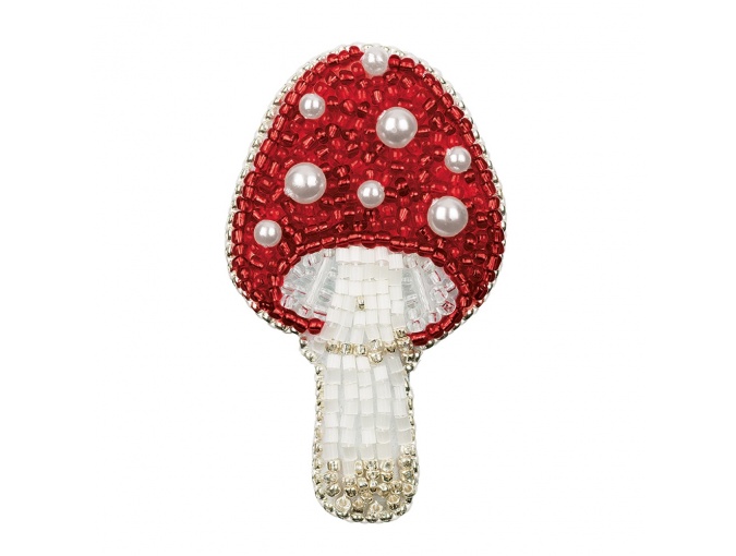 Brooch. Fly Agaric Bead Embroidery Kit фото 1