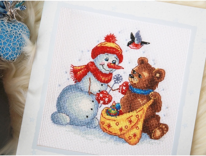Postcard. Holiday Gifts for Teddy Cross Stitch Kit фото 5