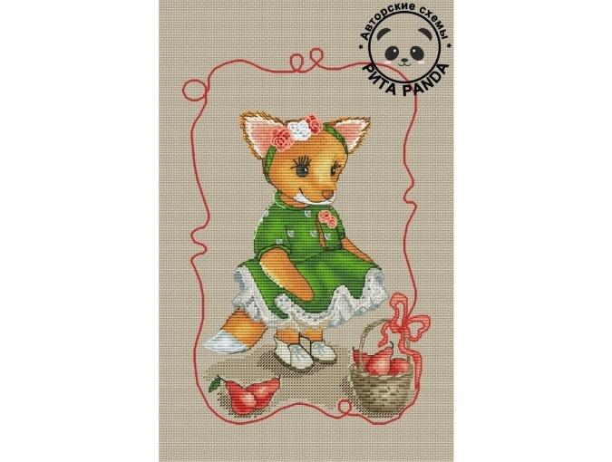 Little Fox Girl Cross Stitch Pattern фото 1