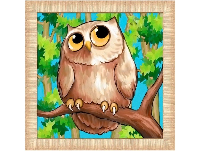 Owlet on a Branch Diamond Painting Kit фото 1