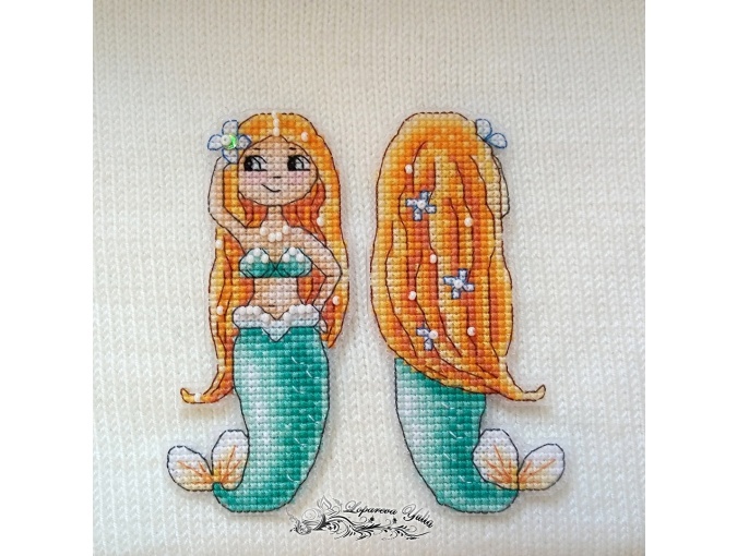 The Little Mermaid (Turquoise) Cross Stitch Pattern фото 2