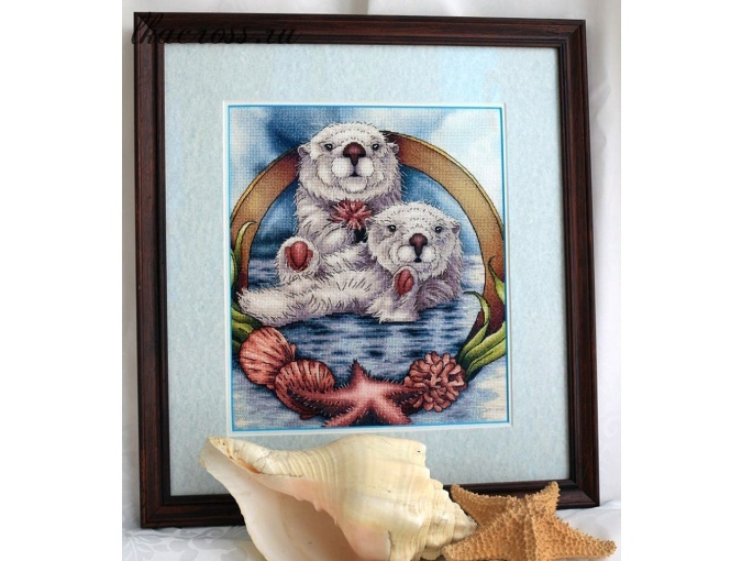 Forest Inhabitants. Otter Cubs Cross Stitch Pattern фото 2