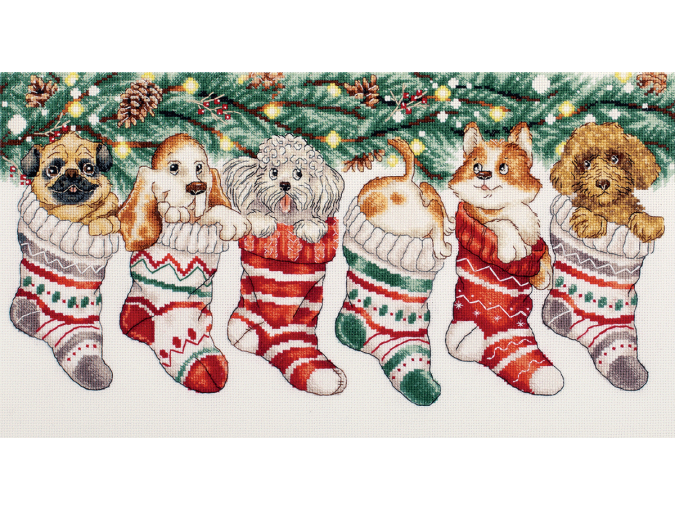Christmas Puppies Cross Stitch Kit  фото 1