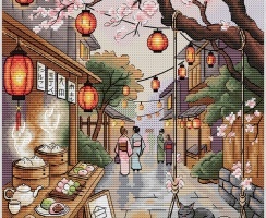 An Evening in Kyoto Cross Stitch Pattern