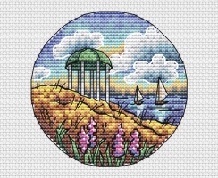 Walking around the City. Rotunda Cross Stitch Pattern