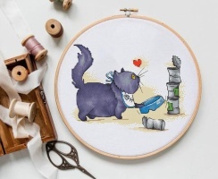 Cat's Happiness Cross Stitch Pattern