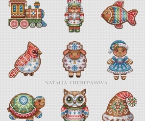 Gingerbread Toys Set 3 Cross Stitch Pattern