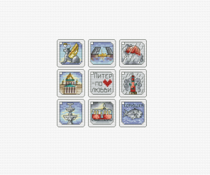 Keychains Saint-Petersburg Cross Stitch Pattern