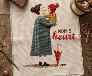 Mom's Heart Cross Stitch Pattern