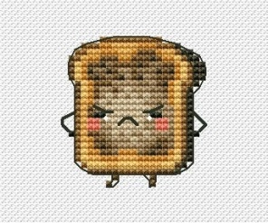 Cute Food. Bread Cross Stitch Pattern