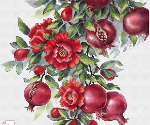 Pomegranate Cascade Cross Stitch Pattern