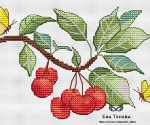 Cherry Season. Harvest Cross Stitch Pattern