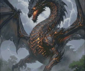 The Thunder Dragon Cross Stitch Pattern