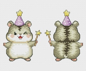 Hamsters Toys. Wizard Cross Stitch Pattern