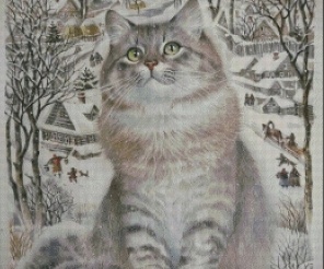 The Snow Cat Cross Stitch Pattern